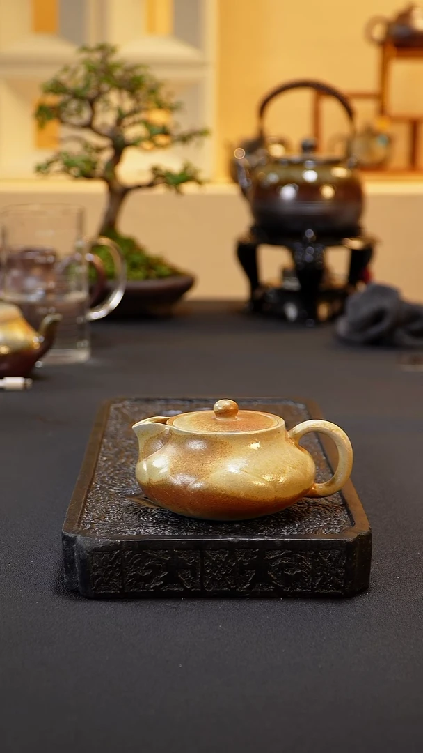 茶壶紫砂纯自然柴烧