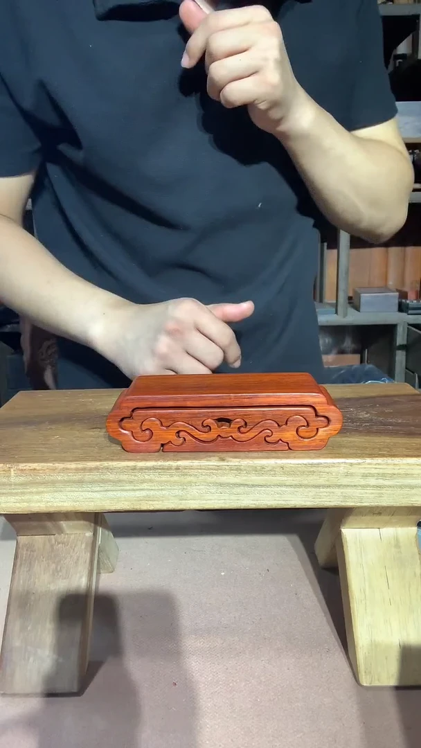 非洲紫檀（红花梨）祥云三件套摆件底座