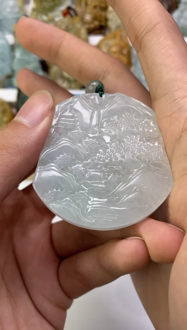 翡翠未镶嵌颈饰双*座天然翡翠