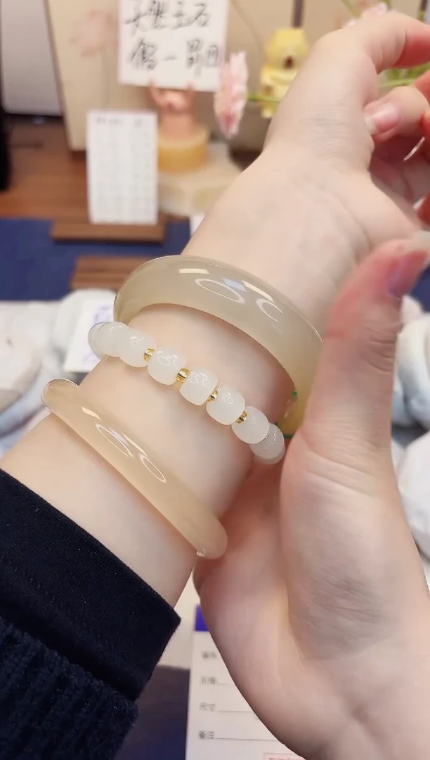 【闪购商品】石英质玉手镯未镶嵌451-财气镯-圈口60