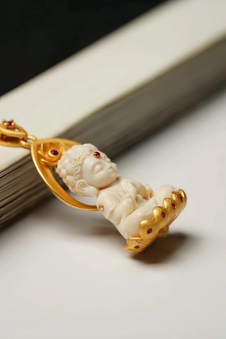 猛犸牙如来宝宝佛中式简约大气寓意平平安安吊坠挂件
