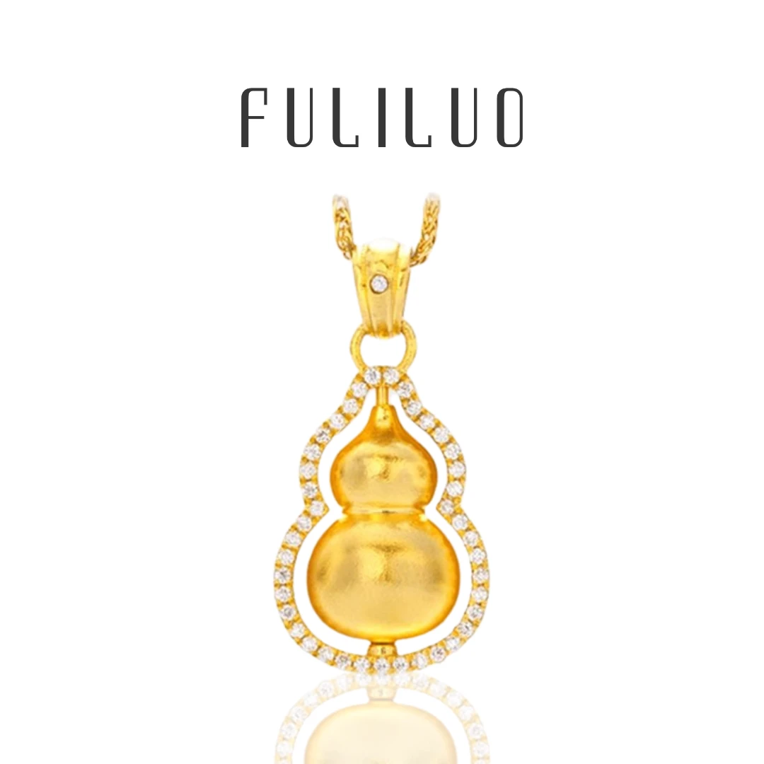 铜合金项链 FULILUO/芙丽洛 单葫芦镀金古法重工项链气质时尚