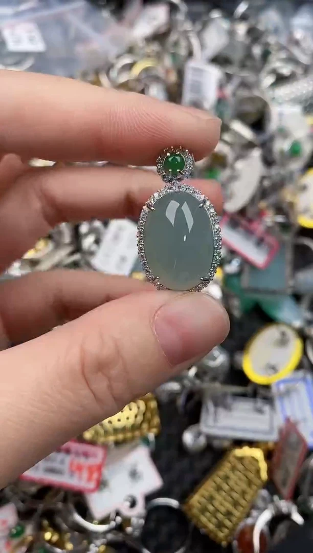 银S925镶嵌戒指翡翠111                10