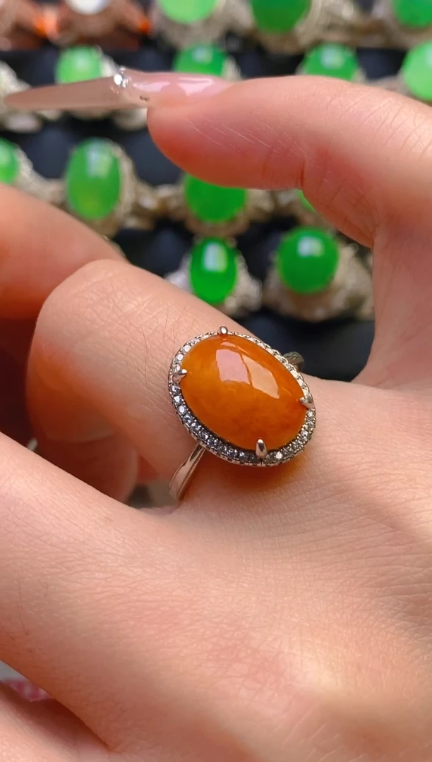 翡翠银S925镶嵌耳饰天然