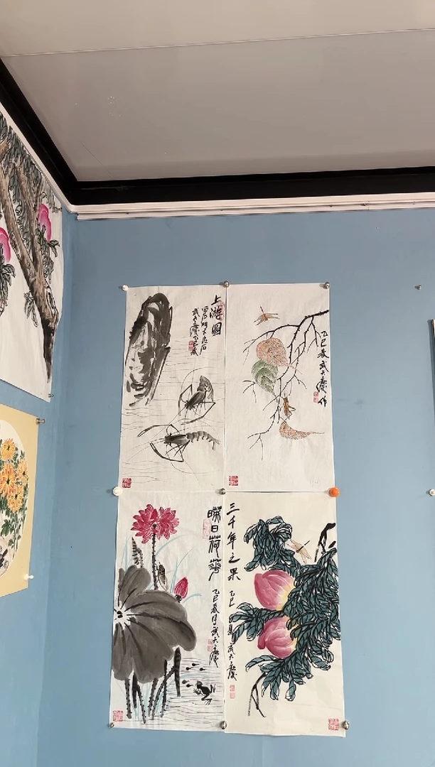 国画用****9武天庆老师4条屏