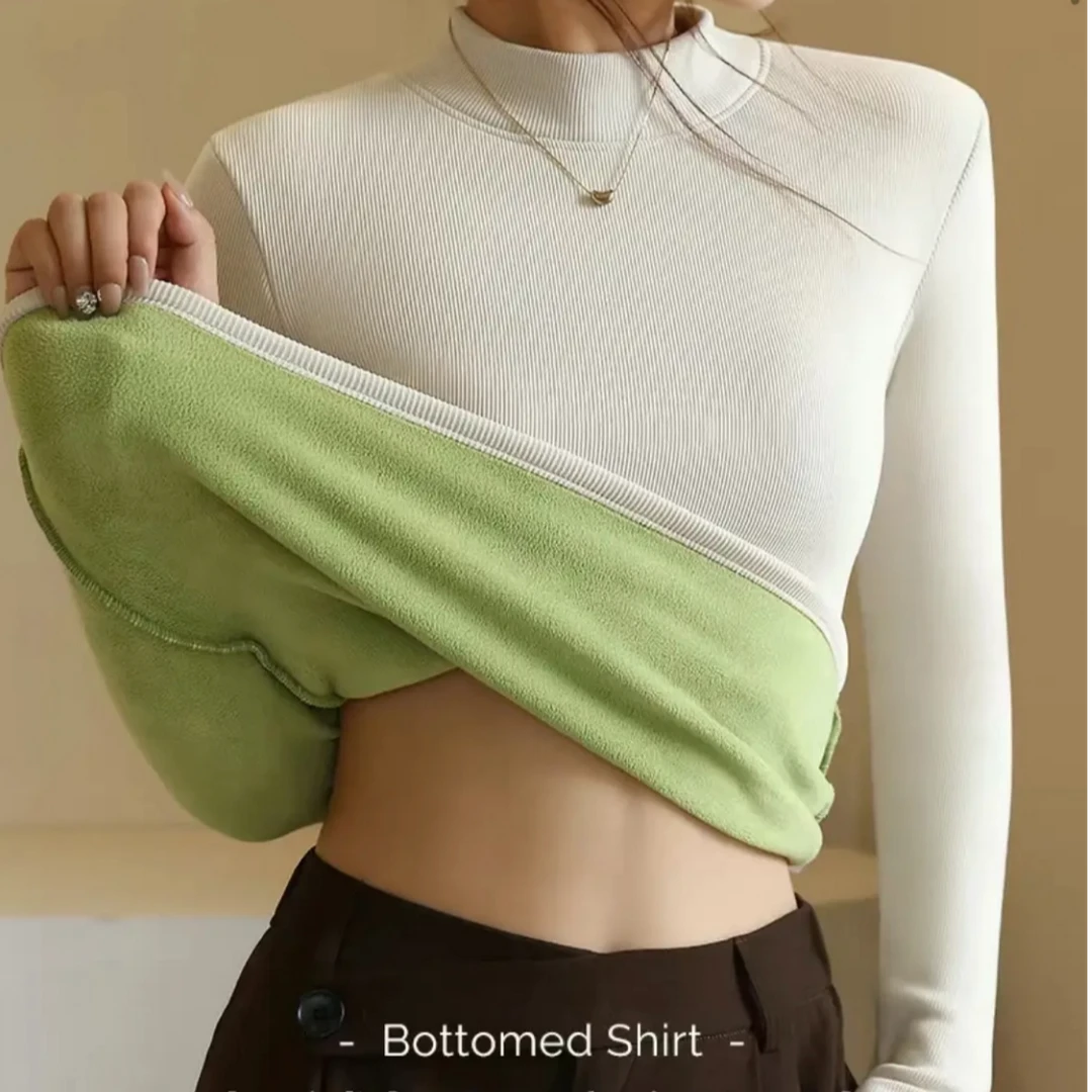 500g加绒打底衫中领冬季加厚内搭一体绒新款长袖T恤保暖内衣上衣