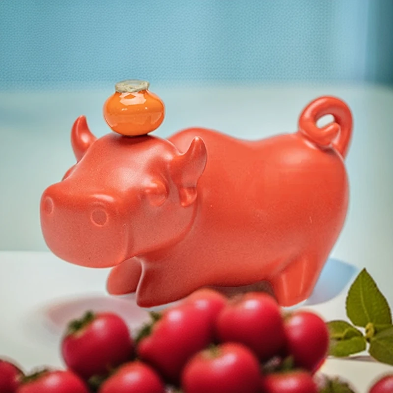 势在必得之牛市伴手礼陶瓷可爱创意工艺品摆设雕塑