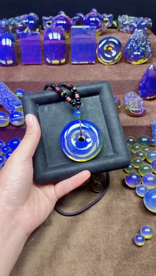 多米尼加净水蓝大平安扣