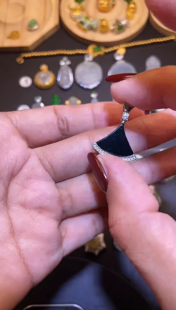 吊坠(不含链)银S925镶嵌翡翠1