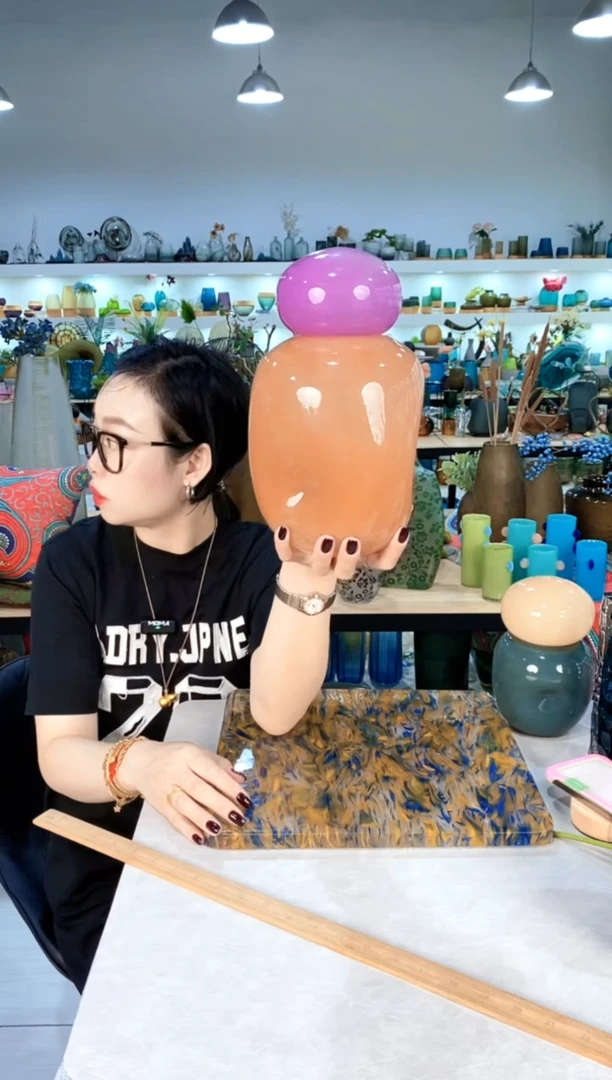 慕忆家手作琉璃花瓶瑕一套