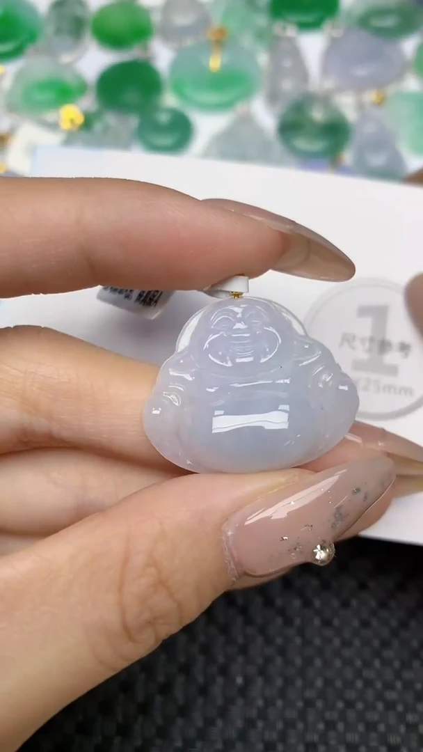 颈饰18K金镶嵌翡翠天然缅甸翡翠a货百元以上9元证书费自理