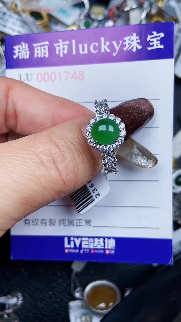 颈饰银S925镶嵌翡翠1748