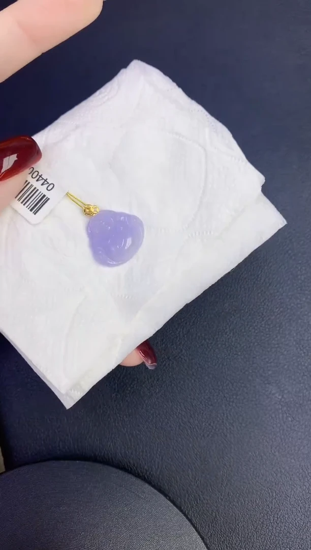 颈饰18K金镶嵌翡翠缅甸天然翡翠A货