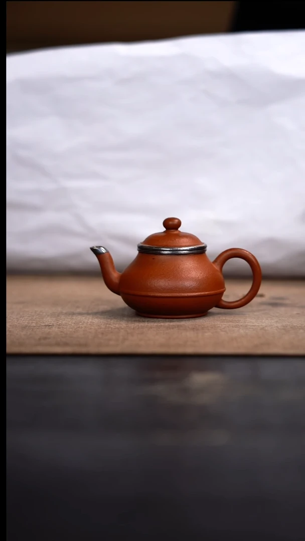 【闪购商品】紫砂茶壶线圈宫灯壶朱红泥50cc