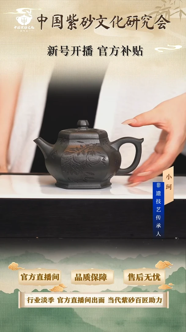 茶壶紫砂陶茶文化齐             九龄君子兰300cc左右