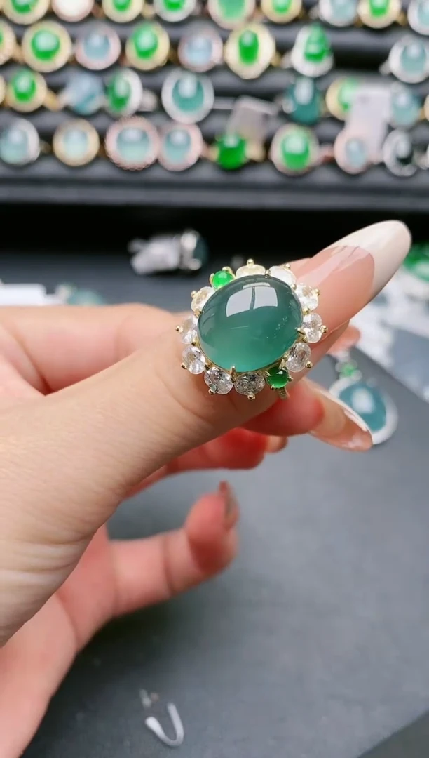 【闪购商品】翡翠戒指银S925镶嵌111111