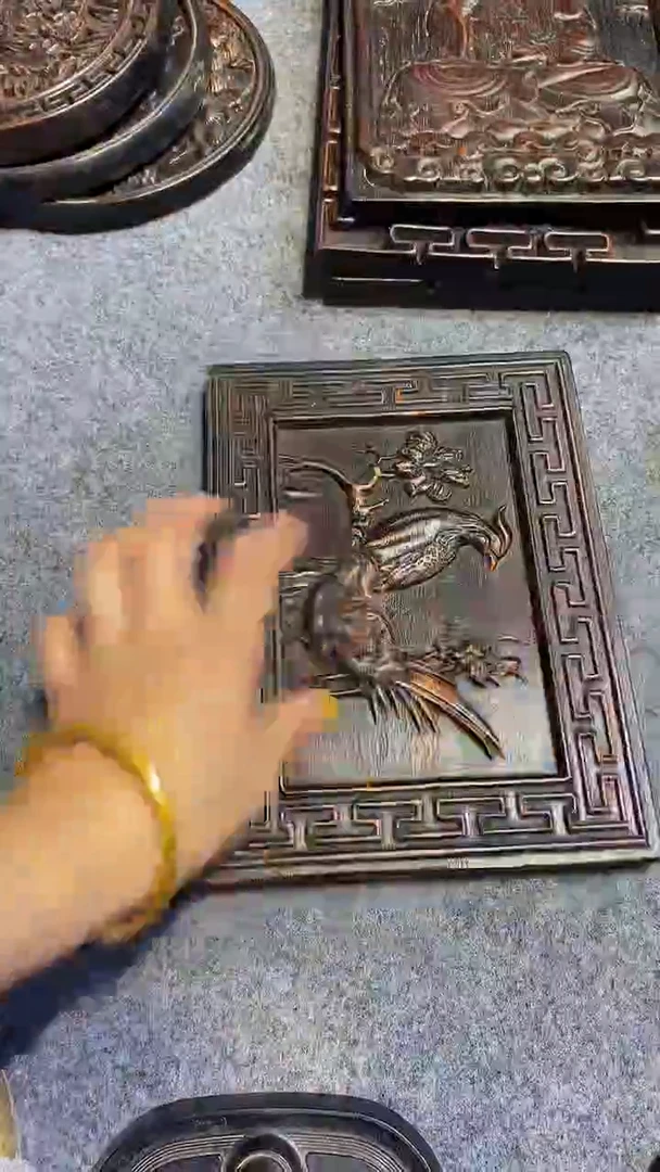 木紫檀雕刻板一物一拍
