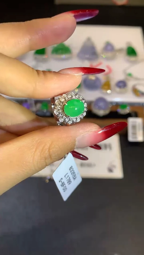 翡翠戒指未镶嵌L1789多样性发其一