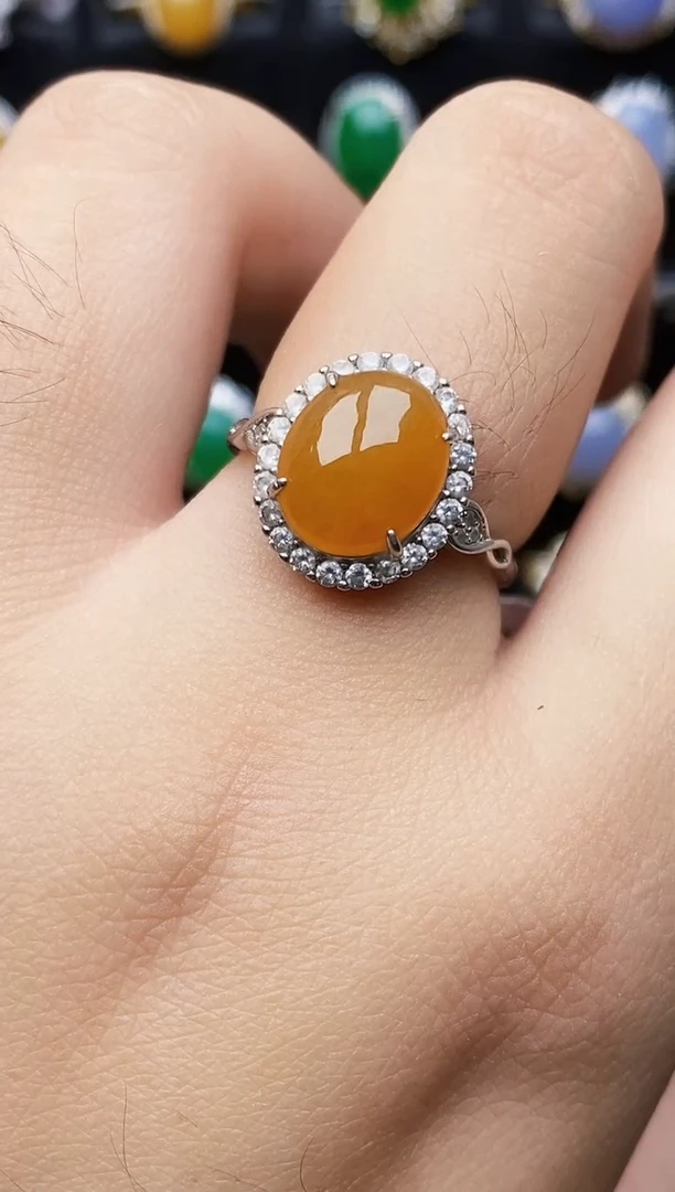 银S925镶嵌戒指翡翠3097