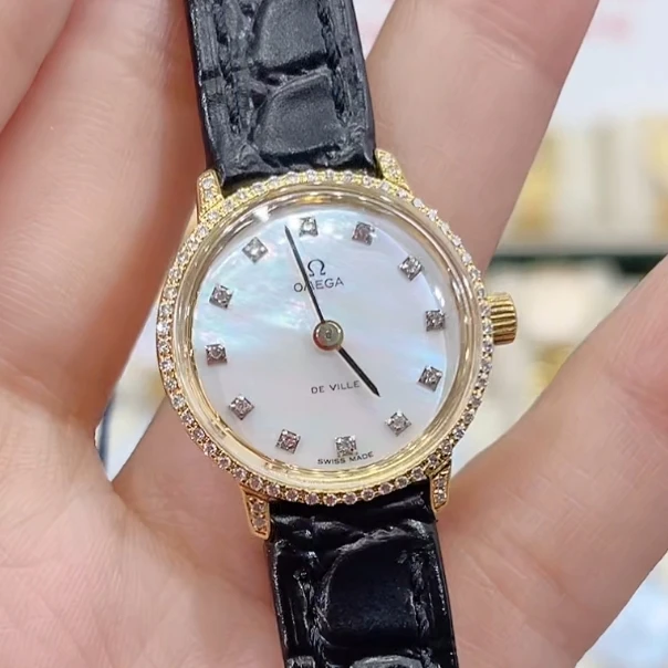 95新 Omega/欧米茄 手动机械表后镶钻盘23带12/256102331