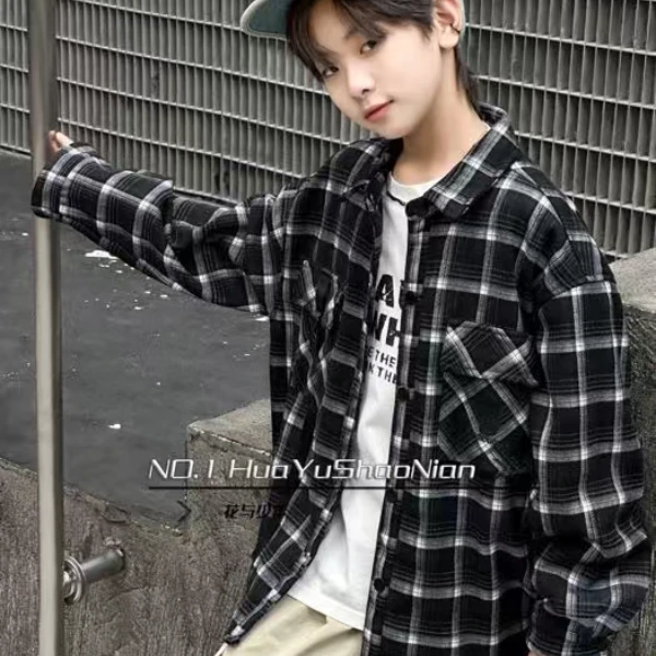 66109HYSN格子衬衣一休绒时尚休闲开衫