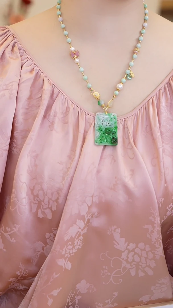 【闪购商品】翡翠套链未镶嵌方牌项链SY