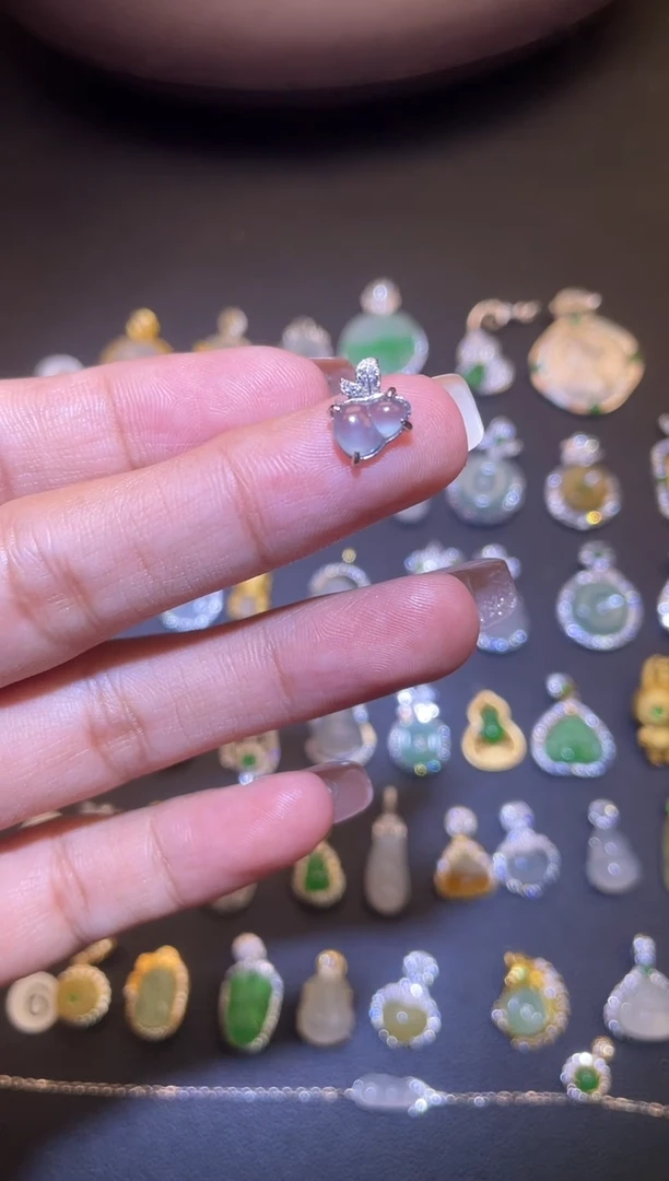 吊坠(不含链)银S925镶嵌翡翠1