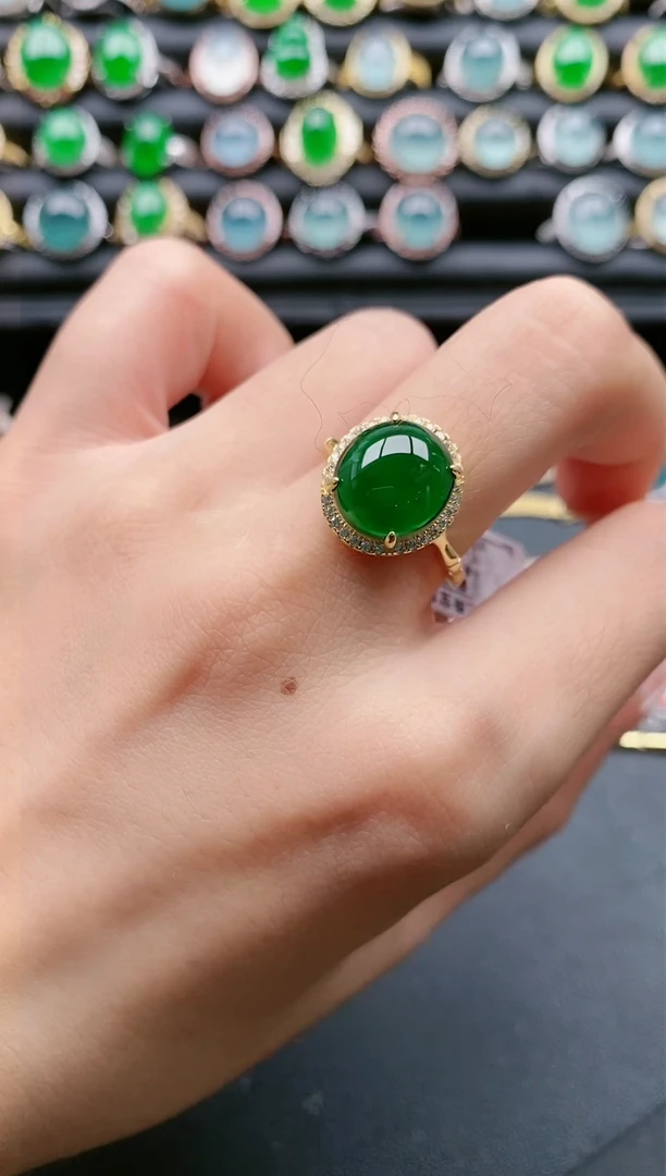 【闪购商品】翡翠戒指银S925镶嵌11111
