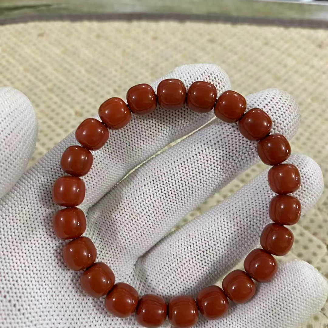 南红老型单圈精工手串