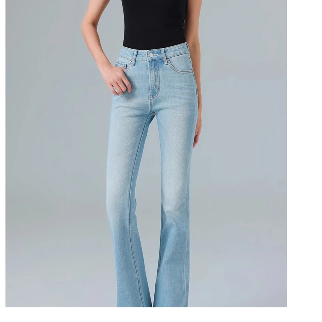 TT26【牌】高腰微喇叭牛仔裤女四面弹提臀2025夏季新款