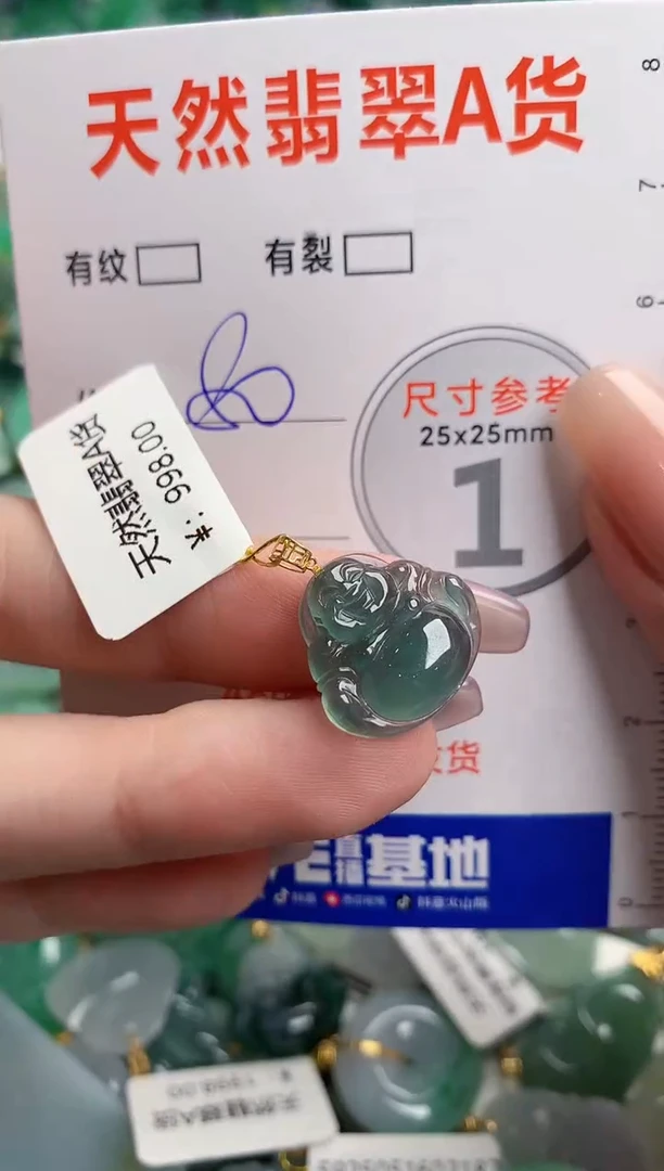翡翠18K金镶嵌颈饰24002086