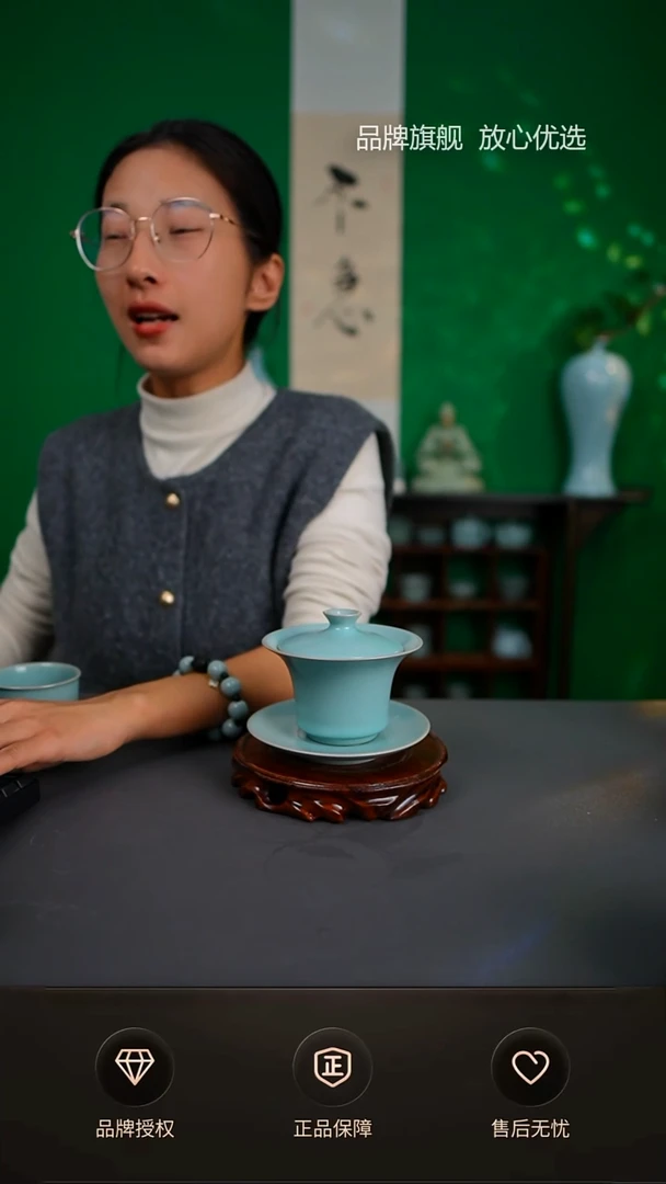 【闪购商品】仿古大敞口马蹄盖碗不完美