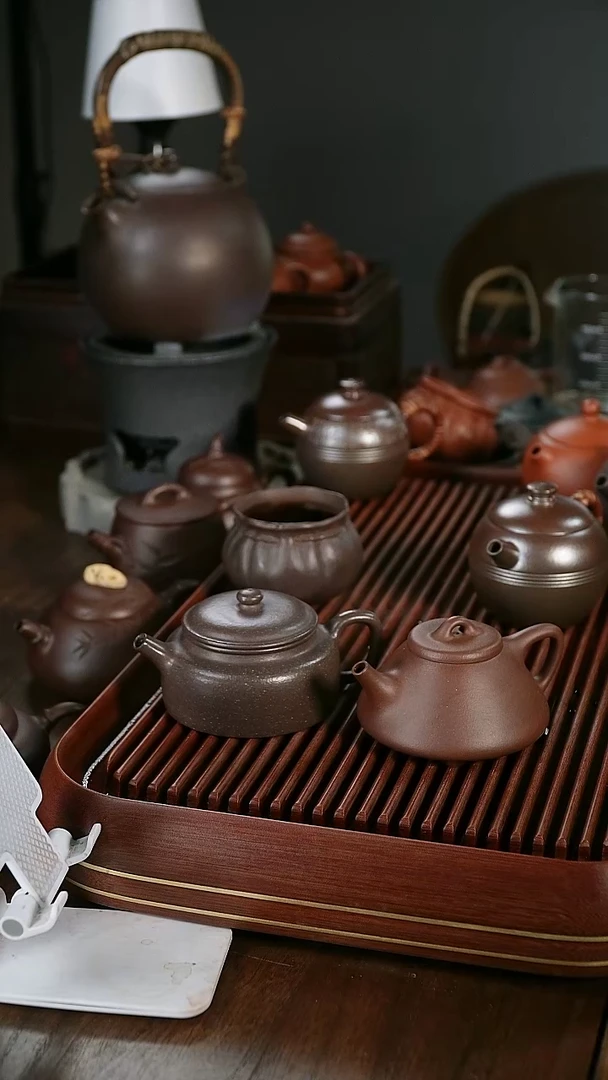 紫砂茶壶玩****雨巨轮千禧紫泥