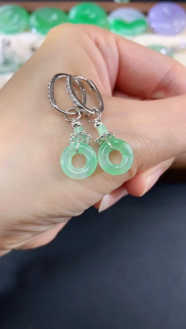 未镶嵌翡翠耳饰54买断不退不换|380