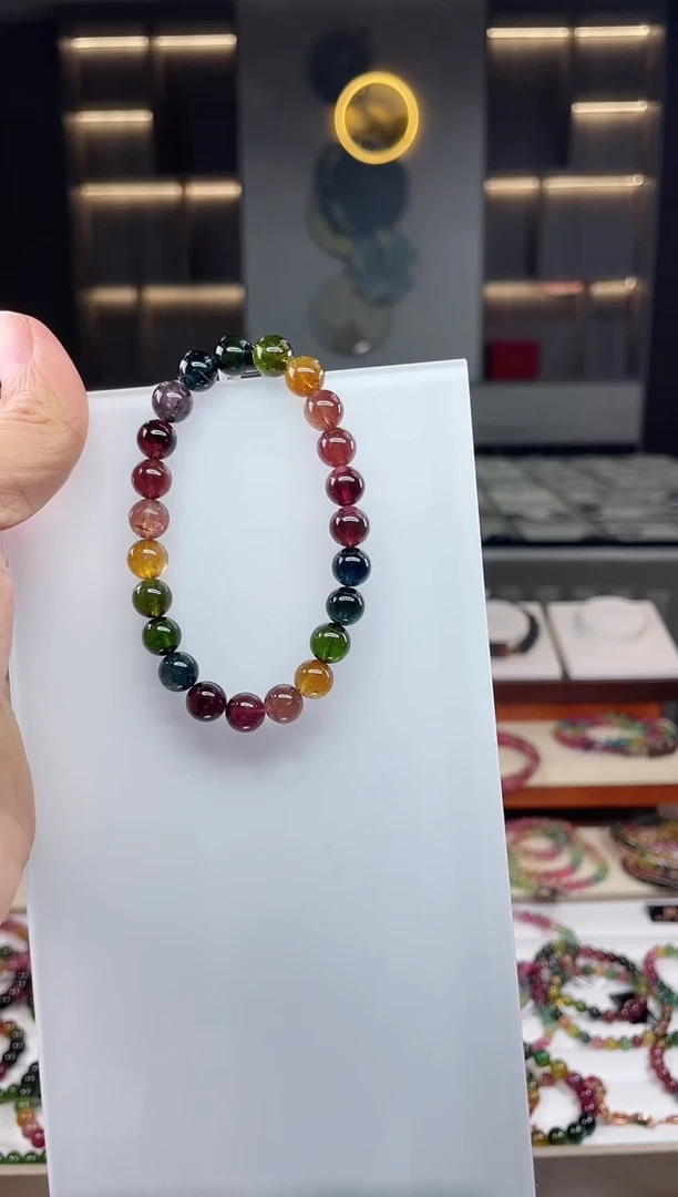 未镶嵌单圈手串碧玺（多样性发一条）Q