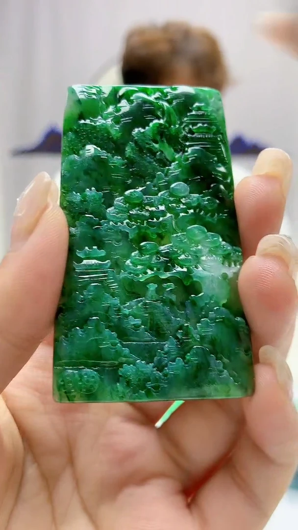 定制翡翠未镶嵌4868ms-毛货43山水