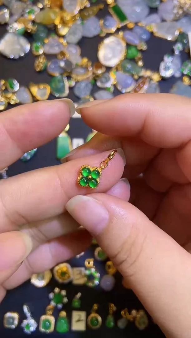 吊坠(不含链)银S925镶嵌翡翠1