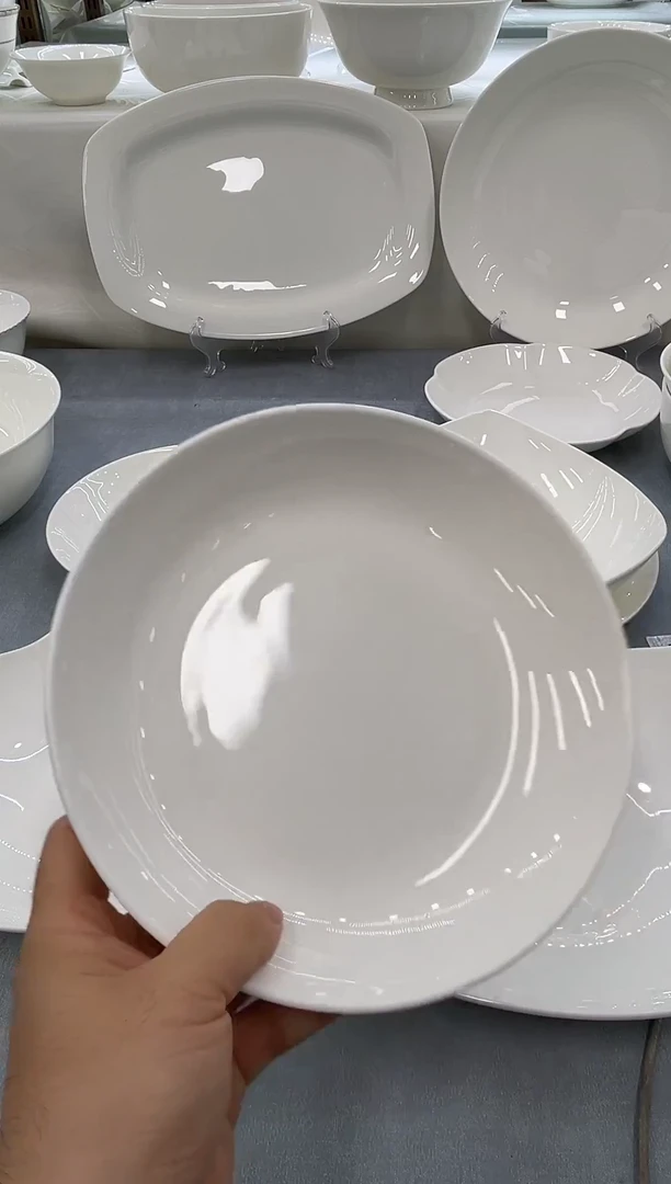 骨瓷纯白骨瓷12方鱼盘1个