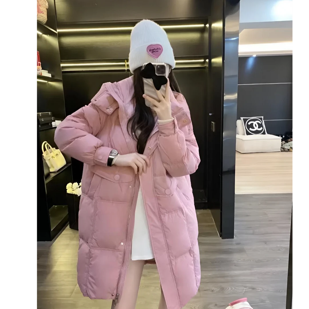 TY1[现货] 清货!! 爆款! 【国标鸭绒】M扣长款时尚百搭女冬季羽绒服