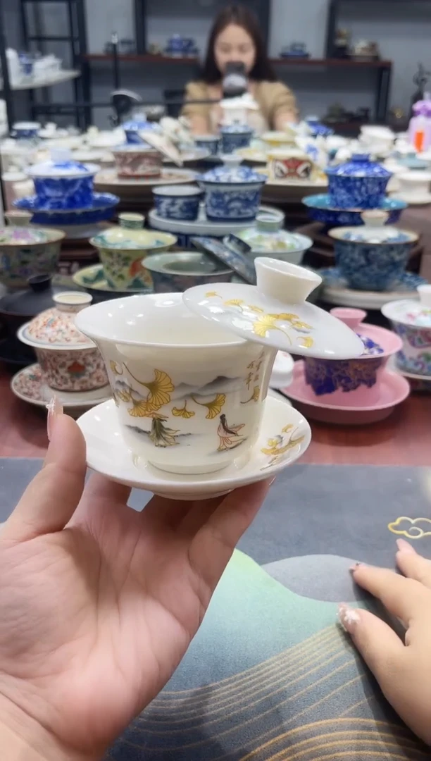 中号马蹄三生有幸悬停盖碗
