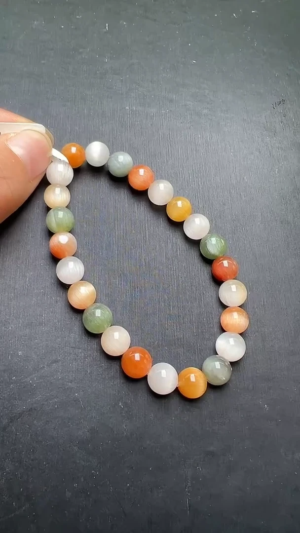 未镶嵌手串水晶彩兔毛手串8mm+ JP56298