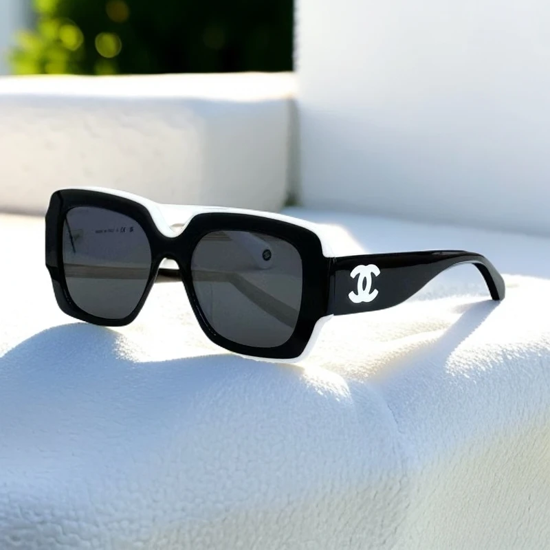 CHANEL香奈儿 拼色设计  太阳眼镜 男女同款 黑色CH6059-1656