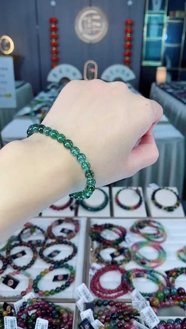 未镶嵌老矿碧玺色标单圈手串6mm+碧玺hon多样性发货一条