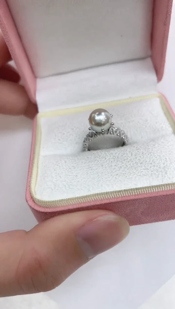 【闪购商品】海水珍珠戒指银S925镶嵌海水珍珠戒指