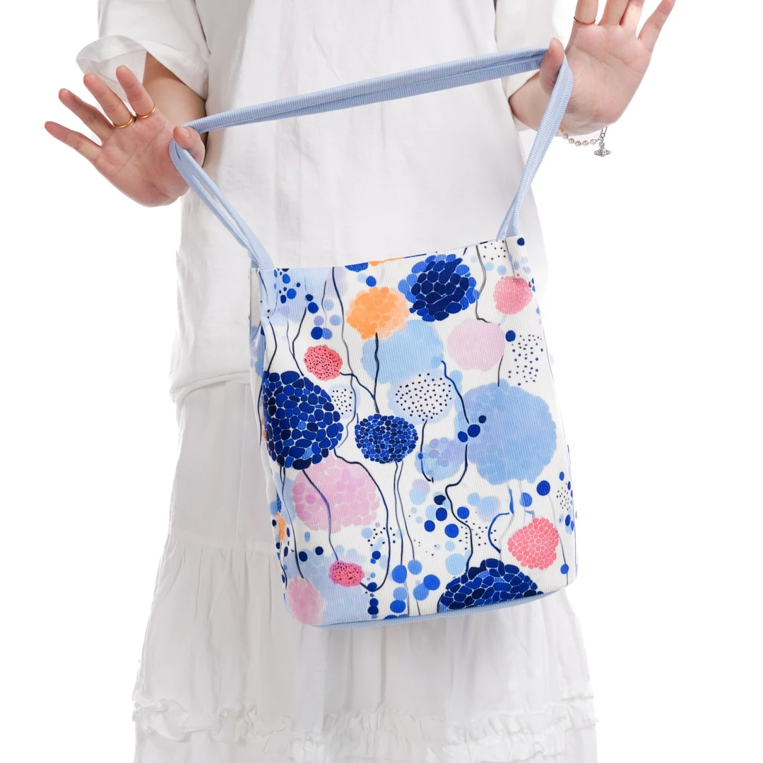 无则艺【水桶包】绣球花布包很艺术I小众百搭百搭休闲文艺水桶包