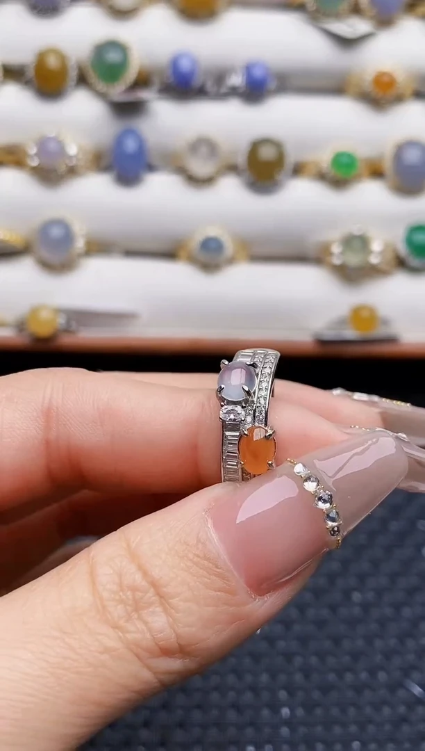 银S925镶嵌戒指翡翠4436