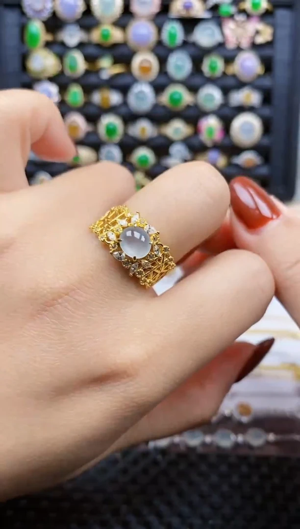 银S925镶嵌戒指翡翠246