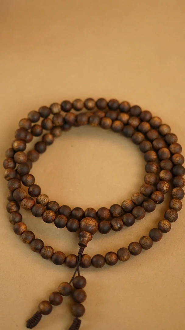 沉香手串7mm圆珠多圈99分沉