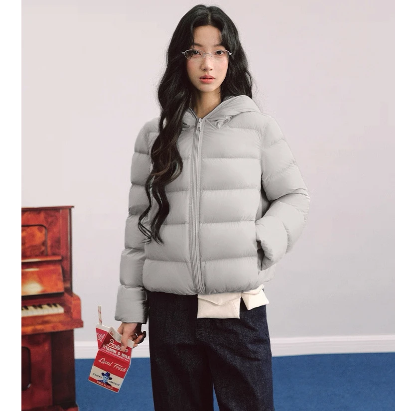 {零重力} 安心绒90加厚 巨好看小暖包 90白鸭绒连帽轻柔冬羽绒服