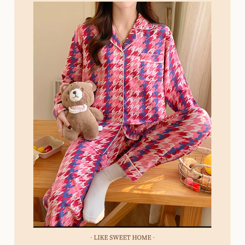 【千鸟格高定款】2025款云朵棉女款春秋时尚宽松可外穿家居服套装